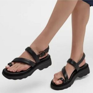 BRAND NEW VINCE WOMEN'S SANTA CRUZ LEATHER ANKLE STRAP PLATFORM SANDALS G1